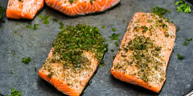 Lachsfilet mit Kräuterkruste im Airfryer