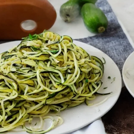 Zucchini Spaghetti im airfryer