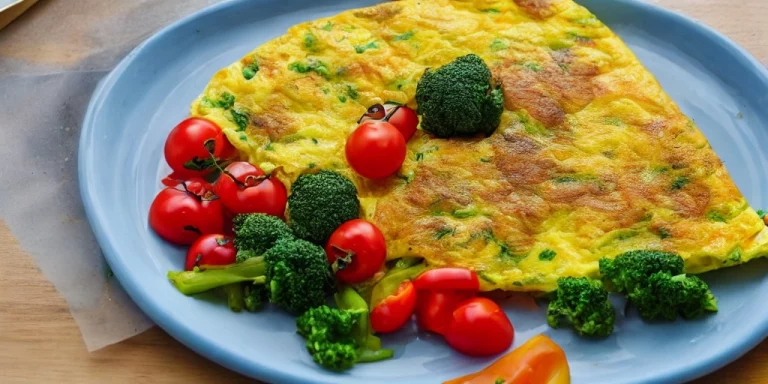 Gebackenes Omelett mit frischem Gemüse im Airfryer