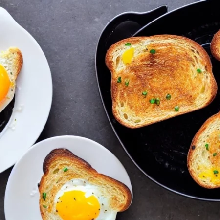 Gebackene Toast mit Eier aus dem Airfryer