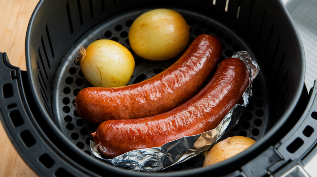 Bratwurst in der Heißluftfritteuse